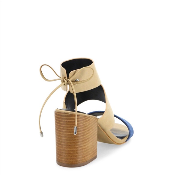 🔥Rebecca Minkoff leather & denim block sandals.🔥 - Picture 5 of 6